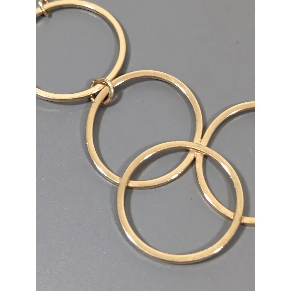 Vintage Avon Gilded Circles Necklace‎ Gold Tone Round Chain 70s Inspired 18 in